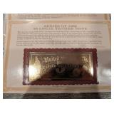 The Danbury Mint US Banknote Series Gold Foil Reproductions - Historic Note Display Set (QTY 21)
