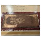 The Danbury Mint US Banknote Series Gold Foil Reproductions - Historic Note Display Set (QTY 21)