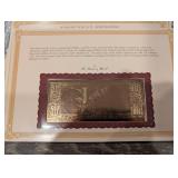 The Danbury Mint US Banknote Series Gold Foil Reproductions - Historic Note Display Set (QTY 21)