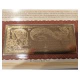 The Danbury Mint US Banknote Series Gold Foil Reproductions - Historic Note Display Set (QTY 21)
