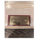 The Danbury Mint US Banknote Series Gold Foil Reproductions - Historic Note Display Set (QTY 21)