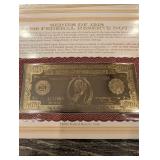 The Danbury Mint US Banknote Series Gold Foil Reproductions - Historic Note Display Set (QTY 21)