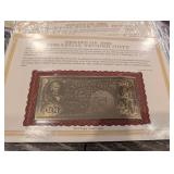 The Danbury Mint US Banknote Series Gold Foil Reproductions - Historic Note Display Set (QTY 21)