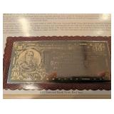 The Danbury Mint US Banknote Series Gold Foil Reproductions - Historic Note Display Set (QTY 21)