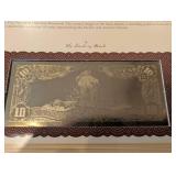The Danbury Mint US Banknote Series Gold Foil Reproductions - Historic Note Display Set (QTY 21)