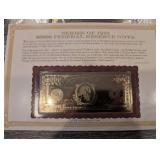The Danbury Mint US Banknote Series Gold Foil Reproductions - Historic Note Display Set (QTY 21)