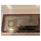 The Danbury Mint US Banknote Series Gold Foil Reproductions - Historic Note Display Set (QTY 21)