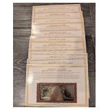 Danbury Mint Educational Series Banknote Certificates Collection - Assorted Historic Reproductions (QTY 11)