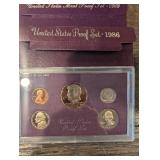 United States Mint Proof Sets - 1985, 1986, 1988, 1989, 1993