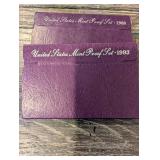 United States Mint Proof Sets - 1985, 1986, 1988, 1989, 1993