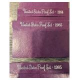 United States Mint Proof Set Lot - 1984(2), 1985(2), 1986, 1990