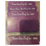 United States Proof Set Collection (1984, 1985(2), 1987(3), 1988) - Lot Of 7