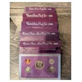 United States Mint Proof Sets - Assorted Years 1984, 1986(2), 1989, 1991- Lot of 5