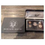 Deluxe Silver Proof Set - U.S. Mint 5-Coin Lincoln Cent, Nickel, Dime, Quarter, Half Dollar
