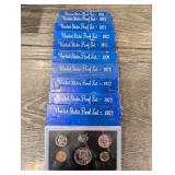 United States Proof Sets 1970-1972 (Lot of 10) - Blue Mint Boxes