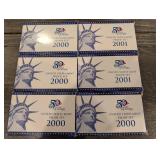 United States Mint Proof Set 2000 & 2001 - Lot of 6 Sets Total (3x2000 + 3x2001)