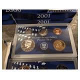 United States Mint Proof Set 2000 & 2001 - Lot of 6 Sets Total (3x2000 + 3x2001)
