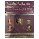 United States Proof Set Collection - Purple Cases, Assorted Years (1984-1992) (Lot Of 10)