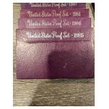 United States Proof Set Collection - Purple Cases, Assorted Years (1984-1992) (Lot Of 10)