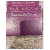 United States Proof Set Collection - Purple Cases, Assorted Years (1984-1992) (Lot Of 10)