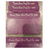 United States Mint Proof Set - Multi-Year Collection (1985-1990) Purple Packaging (Lot Of 10)