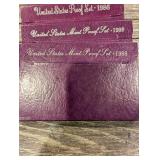 United States Mint Proof Set - Multi-Year Collection (1985-1990) Purple Packaging (Lot Of 10)