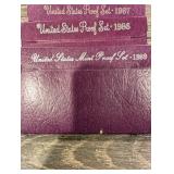 United States Mint Proof Set - Multi-Year Collection (1985-1990) Purple Packaging (Lot Of 10)