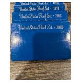 United States Proof Sets - Assorted Years 1970-1983 (Lot Of 10)