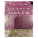 United States Mint Proof Sets - Purple Presentation Cases (1984-1993) (Lot Of 10)