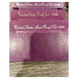 United States Mint Proof Sets - Purple Presentation Cases (1984-1993) (Lot Of 10)
