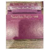 United States Mint Proof Sets - Purple Presentation Cases (1984-1993) (Lot Of 10)