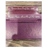 United States Mint Proof Sets - Purple Presentation Cases (1984-1993) (Lot Of 10)