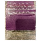 United States Mint Proof Sets Purple Card Boxes - Assorted Years (Lot Of 10)