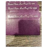 United States Mint Proof Sets Purple Card Boxes - Assorted Years (Lot Of 10)