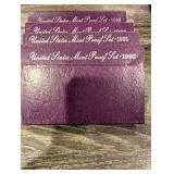 United States Mint Proof Sets Purple Card Boxes - Assorted Years (Lot Of 10)