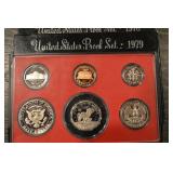 United States Proof Sets Lot - 1974, 1975, 1978, 1979, 1983, 1985 with Red Display Case