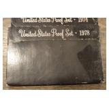 United States Proof Sets Lot - 1974, 1975, 1978, 1979, 1983, 1985 with Red Display Case