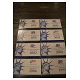 United States Mint Proof Sets - 50 State Quarters, Lot of 8 (1999-2006)