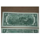 *5* Uncirculated Sequential US $2 Bills