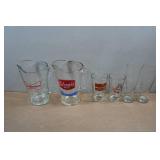 *2* Vintage Glasses & Beer Pitchers - Schmidt & Budweiser