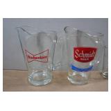 *2* Vintage Glasses & Beer Pitchers - Schmidt & Budweiser