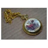 Colibri Horse Themed Pocket Watch with Chain and Stand