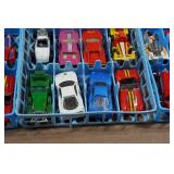 Hot Wheels Die Cast Cars in Storage Trays