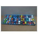 Hot Wheels Die Cast Cars in Storage Trays