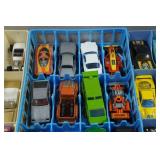Hot Wheels Die Cast Cars in Storage Trays