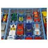 Hot Wheels Die Cast Cars in Storage Trays