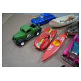Assorted Plastic Toy Cars and Boats