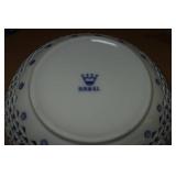 Vintage Delft Ceramic Dutch Holland Windmill with Figurine and Plate