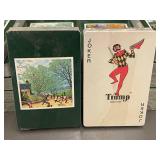 Park Scene Green Back Playing Card Decks - Mixed Lot (Trump Joker Deck Included)