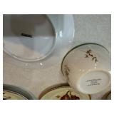Johnson Bros Turkey Platter, Crate & Barrel Fall Plates & Sonona Holly Green Design Bowls